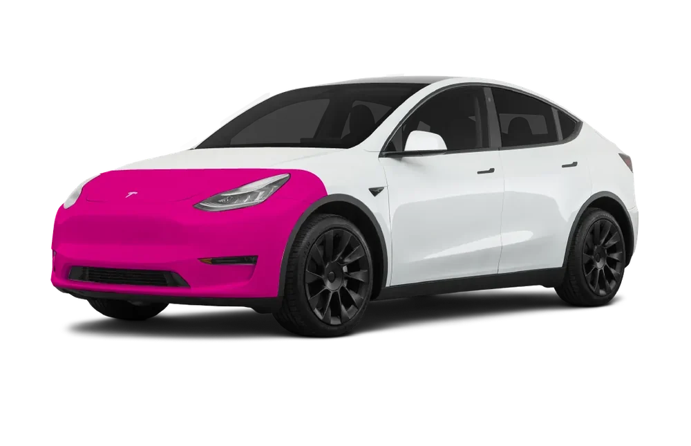 Vehicle Diagram Showing Partial Front Paint Protection Film Coverage