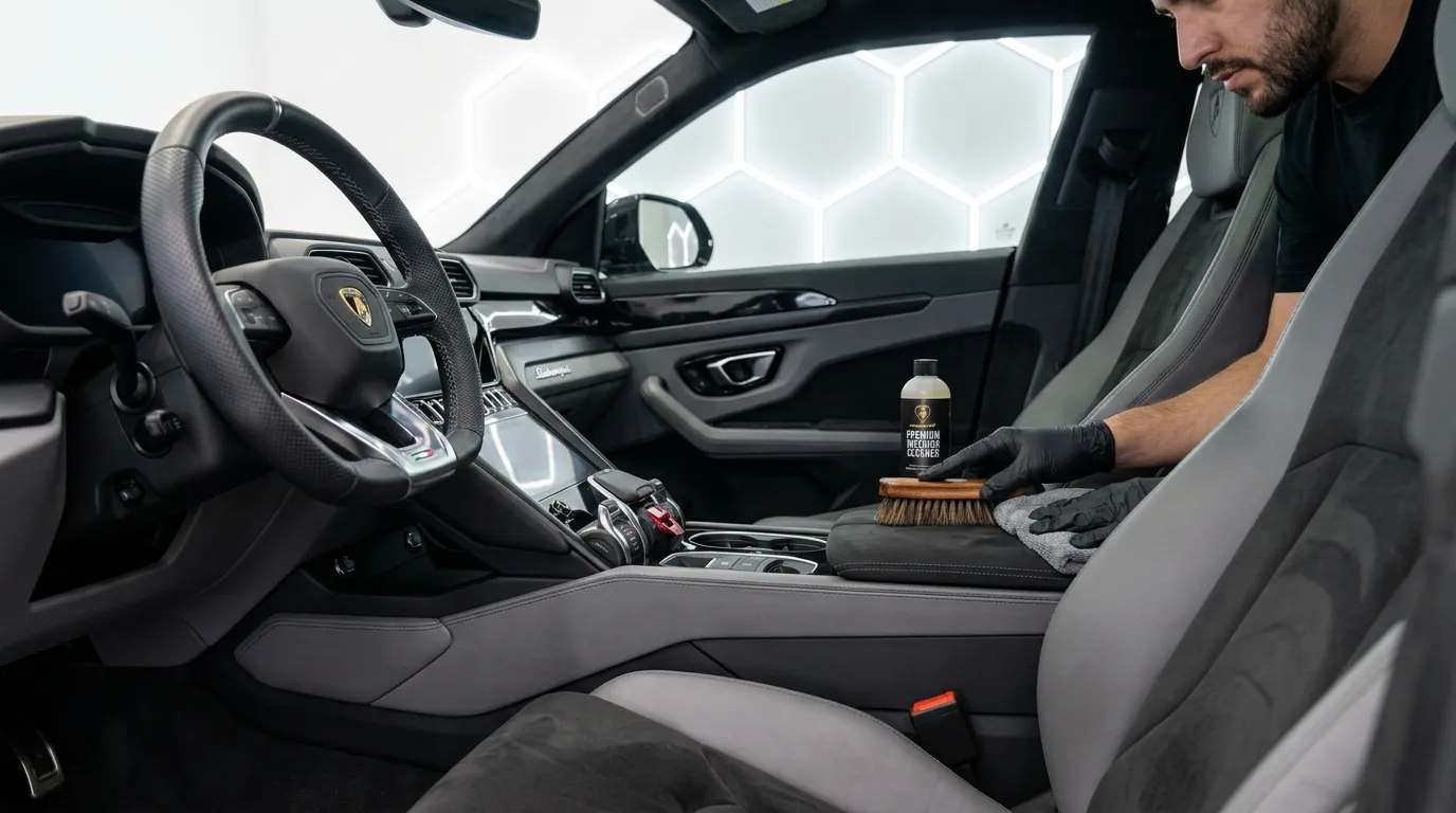 Vehicle Interior Being Cleaned During An Interior Detail