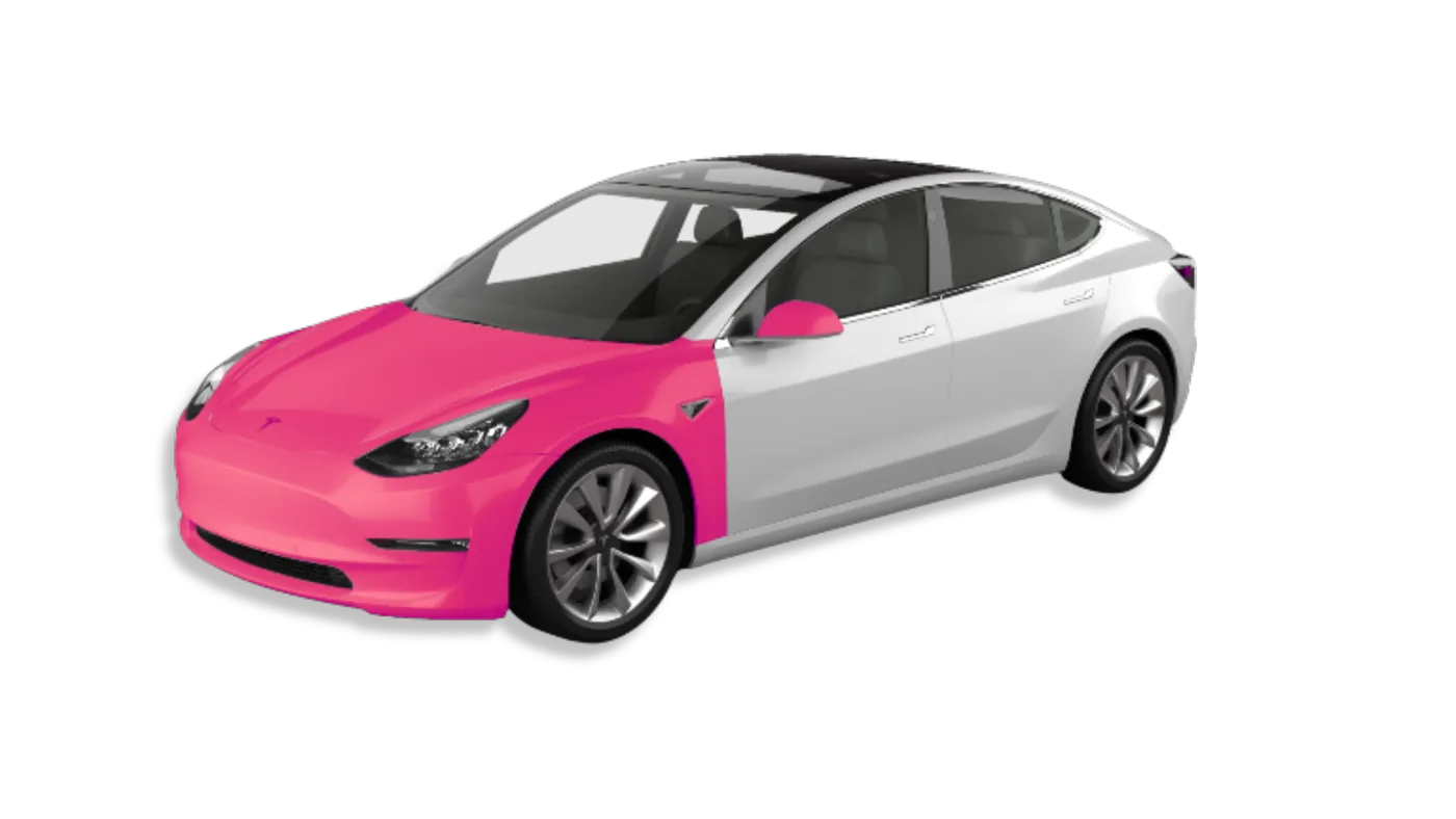 Coverage Diagram Highlighting Full Front Paint Protection Film Coverage