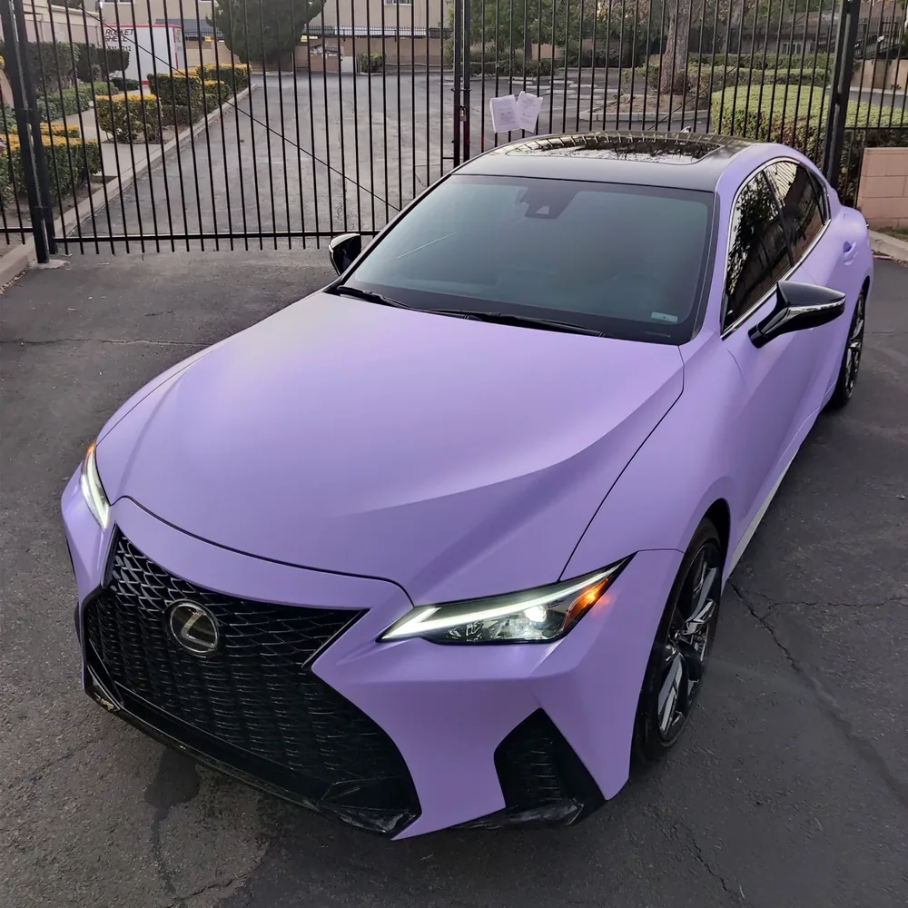 Sedan Finished In A Satin Vinyl Wrap